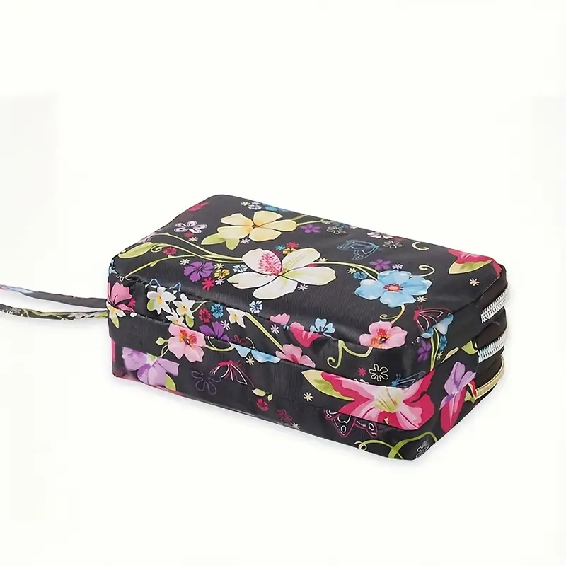 three layer zipper clutch long wallet classic vintage floral pattern coin purse classic womens wallet details 2