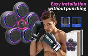 upgrade boxing machine for adults boxing machine with boxing gloves wall mounted boxing trainer electronic boxing fitness equipment for home indoor and gym use details 4