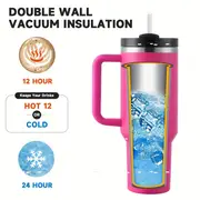 40oz stainless steel vacuum insulated tumbler with lid straw slip resistant bpa mug for hot cold drinks water iced tea coffee smoothies cold for 24 hours hot for 12 hours daily use travel drinkware sleek cylindrical mug durable drinkware travel coffee mug insulated details 2