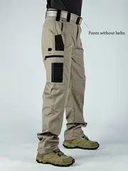 mens cargo pants durable quick dry multi for hiking belt not included camping gear details 1