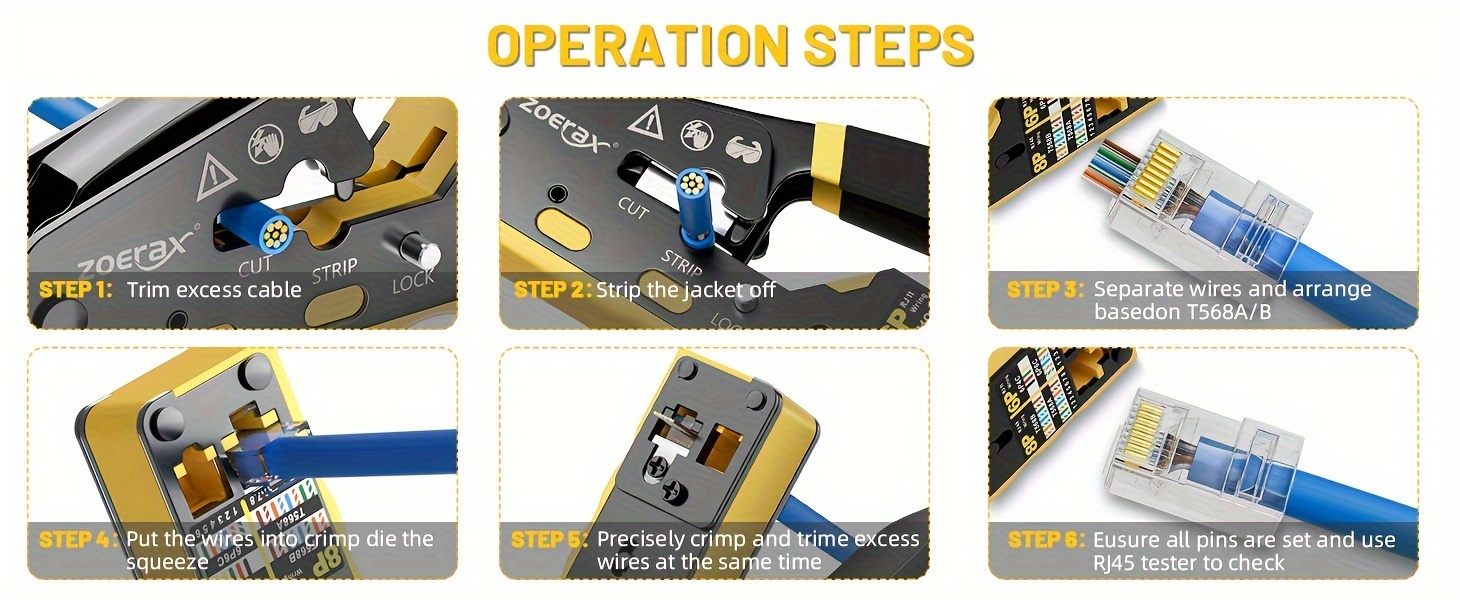 1 יחידות RJ45 חותך קרימפר עבור e 8P8C מחבר מודולרי Ethernet כלי חוט Ethernet פרטים 4