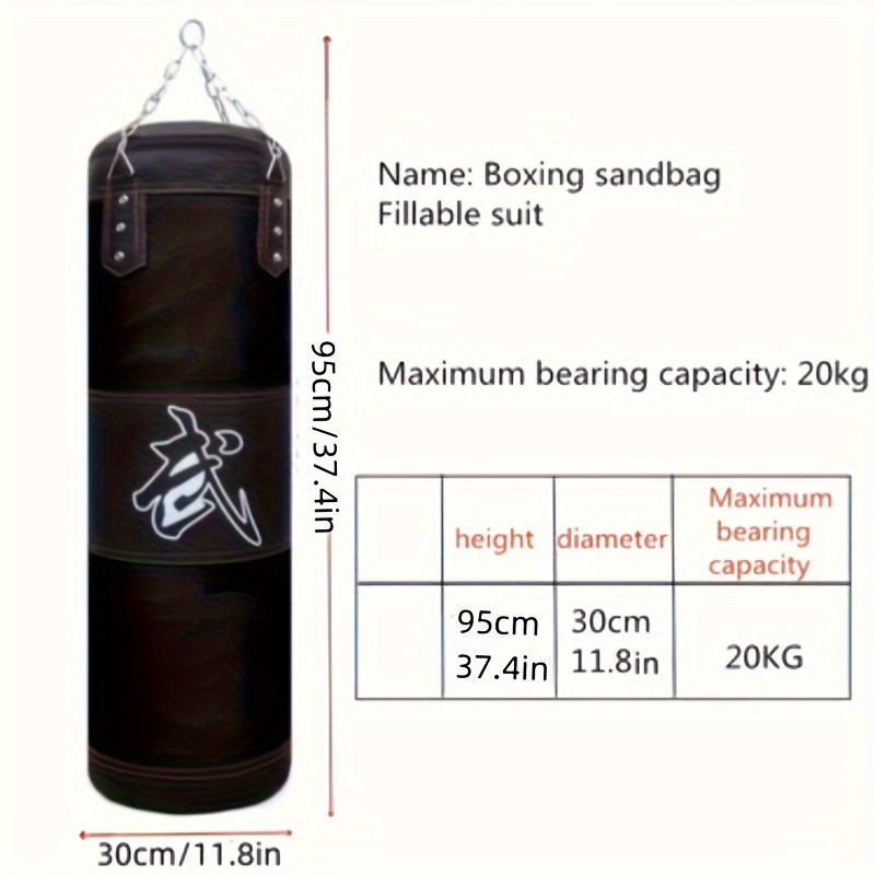 1 set boxing sandbags kit including hollow oxford cloth sandbag hanging chain boxing gloves wrist guards palm guards ankle guards suitable for taekwondo fitness training details 2