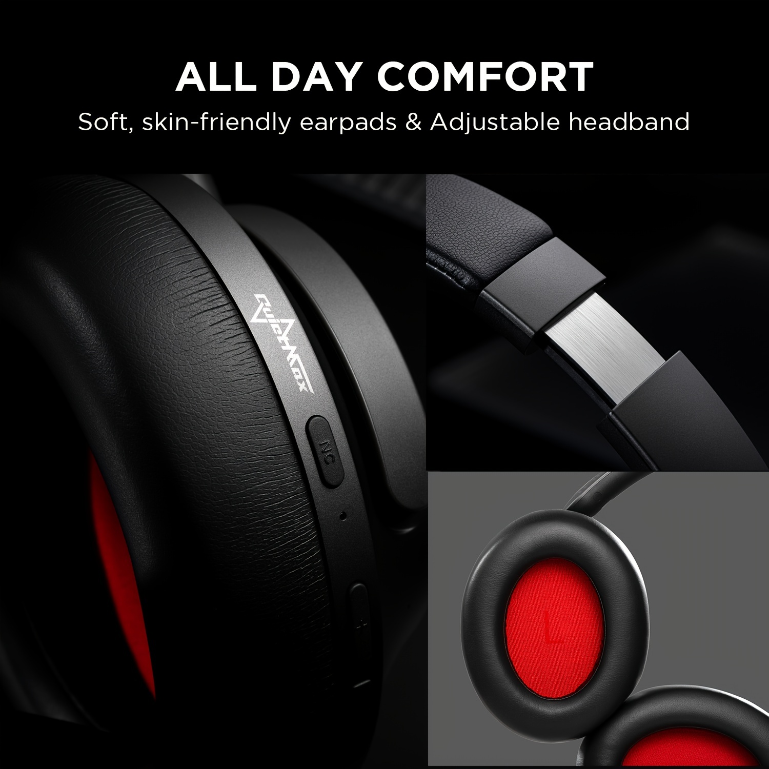     active noise cancelling headphones headphones with   for   wireless audio 70h playtime clear calls   eq via app black details 7