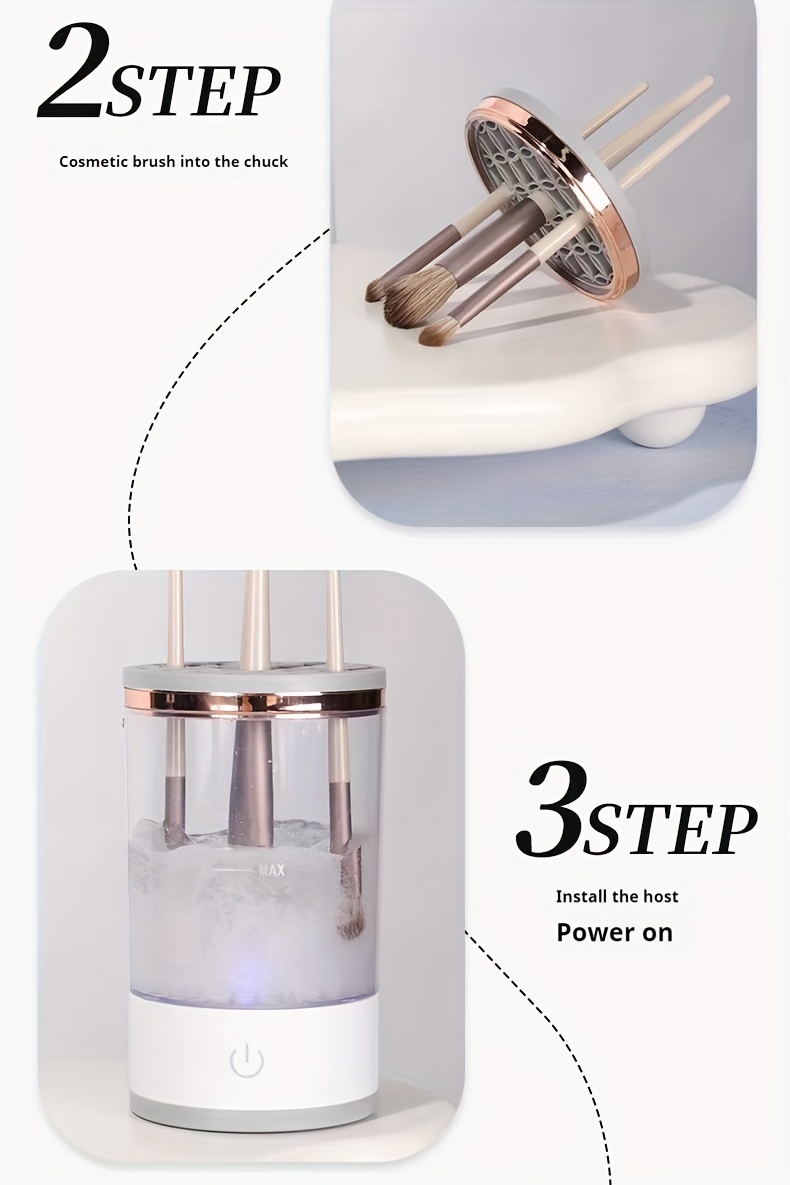 usb powered makeup brush cleaner battery free     tool accessory for return school details 7
