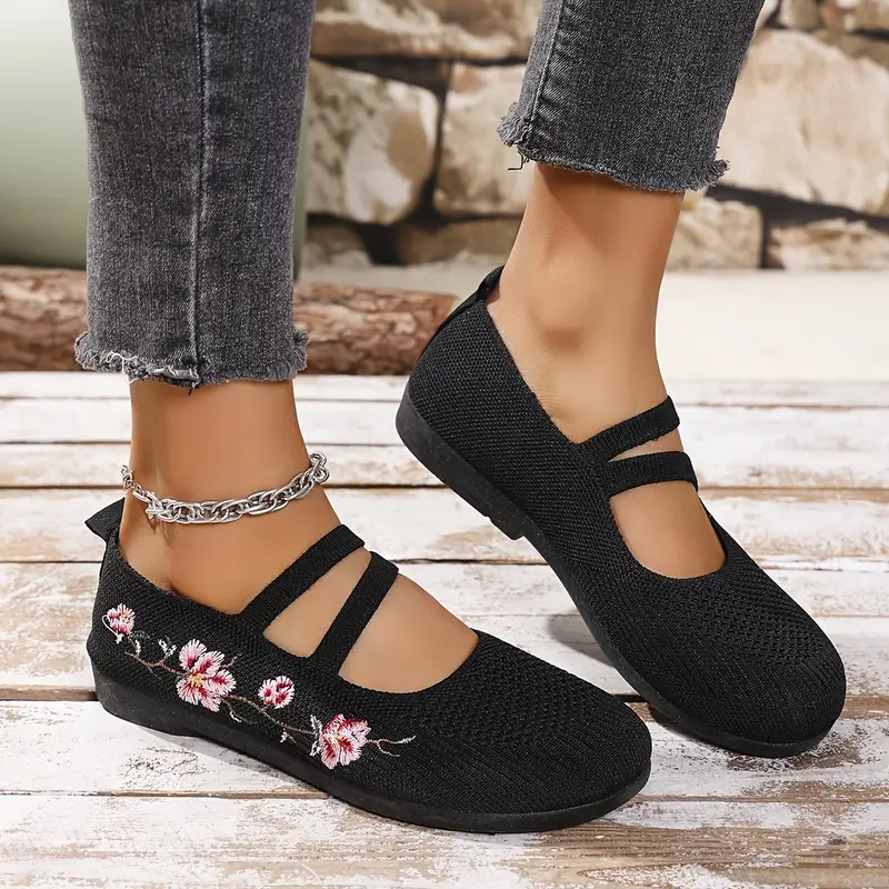 womens knit summer comfortable fashion casual elegant breathable soft flat shoes details 2