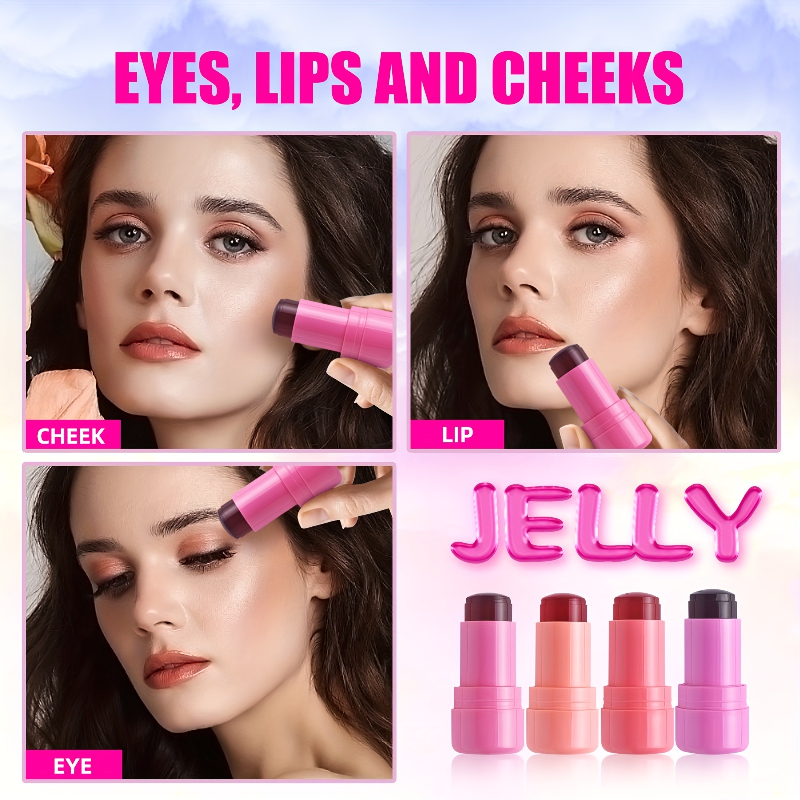 waterproof jelly blush stick dual use lip cheek color easy contouring even skin tone brightening lightweight suitable for all skin tones 5g details 3