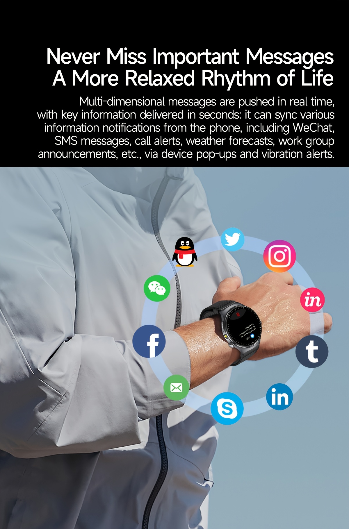 2026   smartwatch 1 43 inch amoled     supports wireless calling     sos 100 sports   remote monitoring fitness tracking compatible with iphone and   phones Product details 9