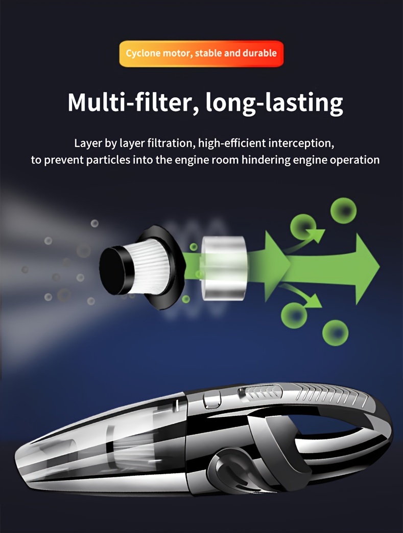 1pc wireless portable vacuum cleaner cordless vacuum cleaner car vacuum cleaner suitable for home car office and outdoor use multifunctional handheld high power vacuum cleaner cleaning tool details 7