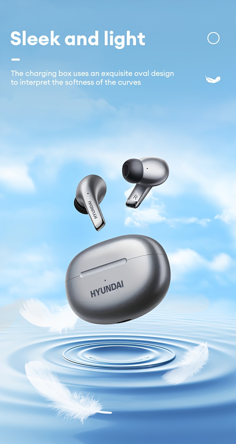 2024 hyundai popular wireless earbuds minimal delay extended battery   noise isolation featuring a microphone for gaming athletics and music details 3