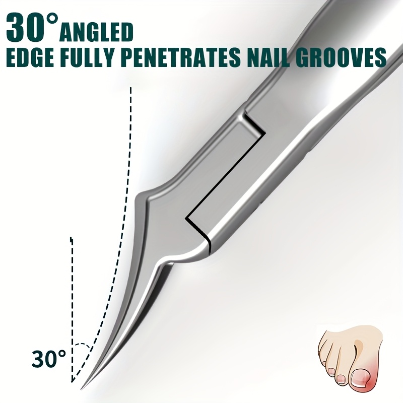  professional stainless steel ingrown toenail clippers podiatrist toenail clippers with sharp pointed tip serrated blade for thick curved ingrown nails safe for men seniors sensitive light beige durable hygienic design Product details 1