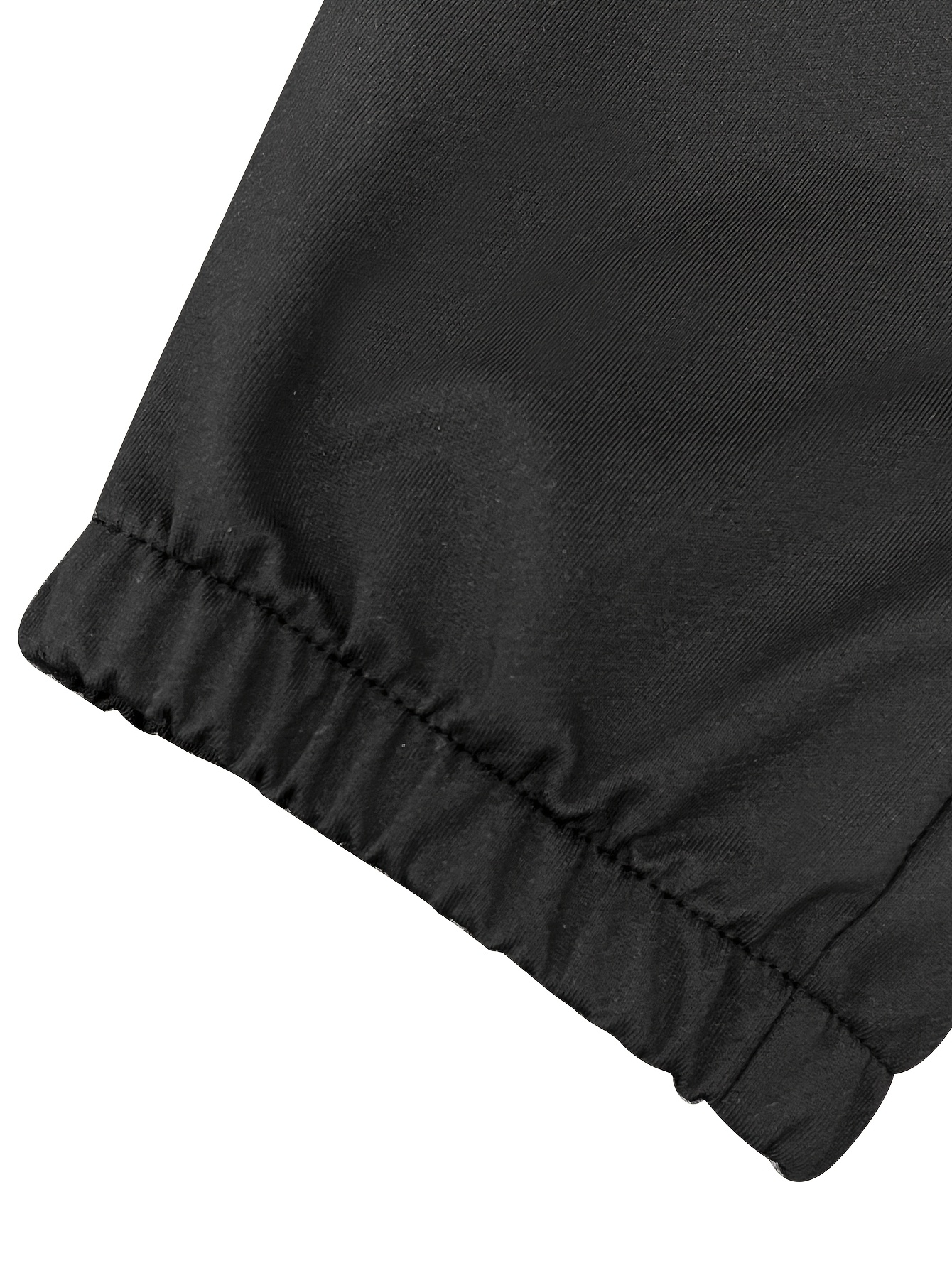mens casual solid color cargo pants with elastic waist and side pockets comfortable for outdoor activities regular fit details 12
