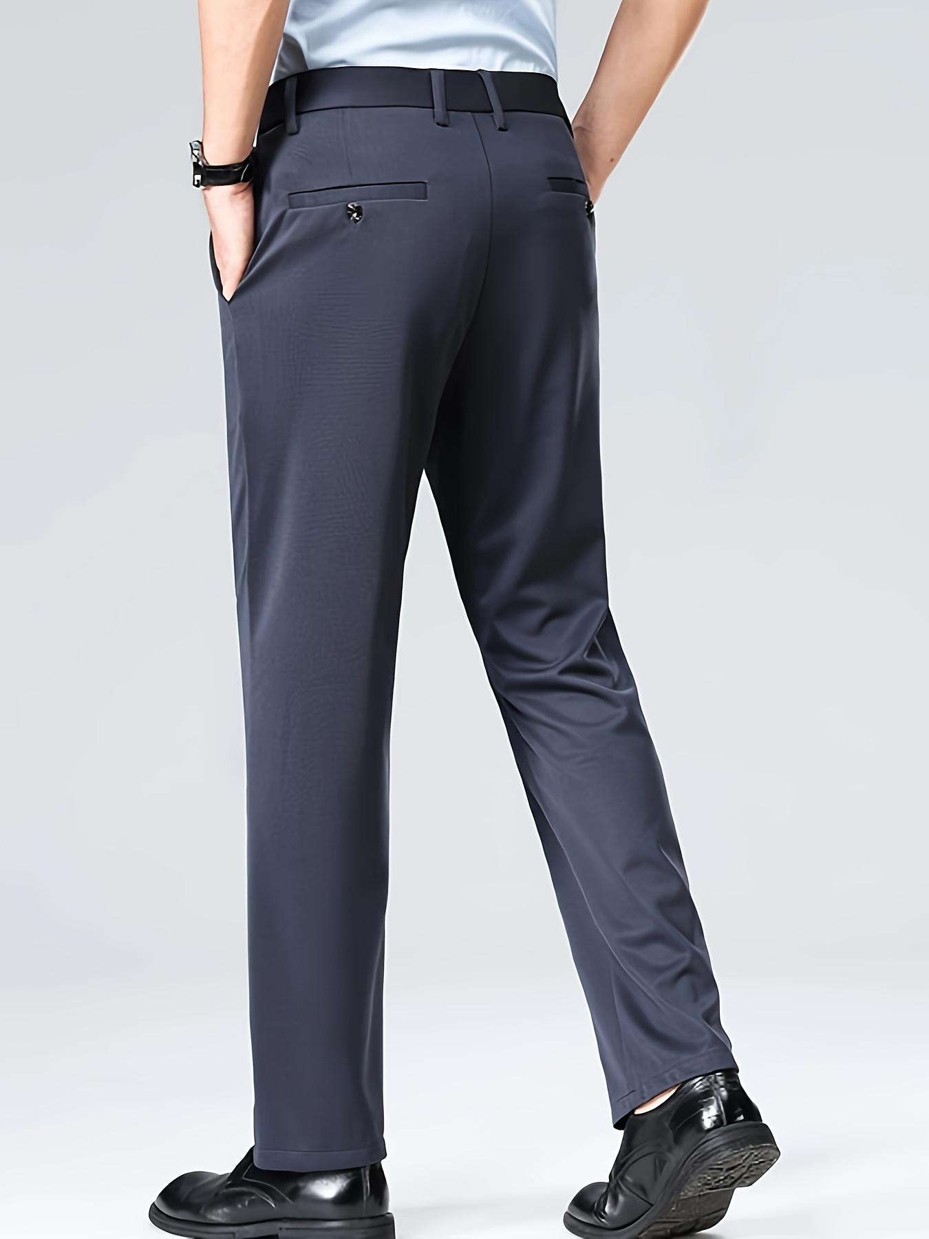 Men'S Casual Long Trousers, Business Slacks, Loose-Fitting, Versatile Straight-Leg Pants for Dads. details 1