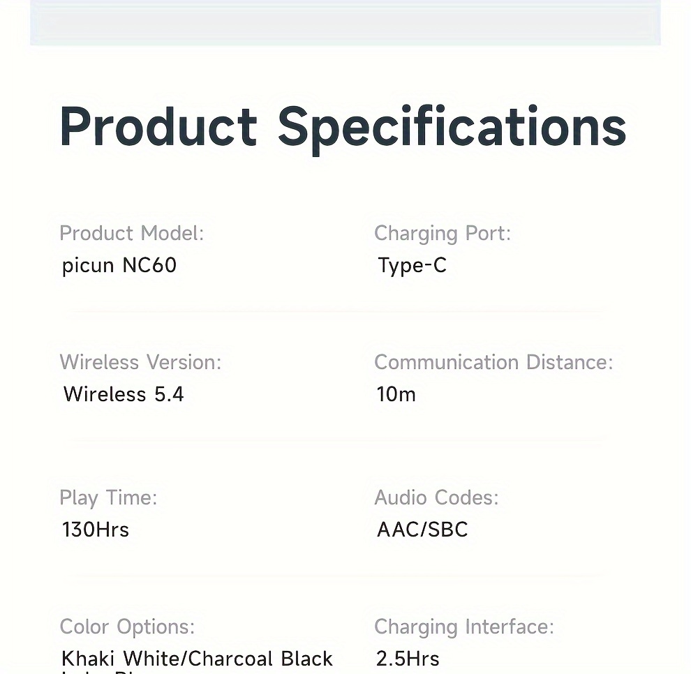   nc60 wireless headphones   tracking 48db adaptive noise cancelling 130hrs playtime wireless 5   ear headphones 0 02s low latency gmaing mode foldable lightweight wear headphones for   office gym details 26