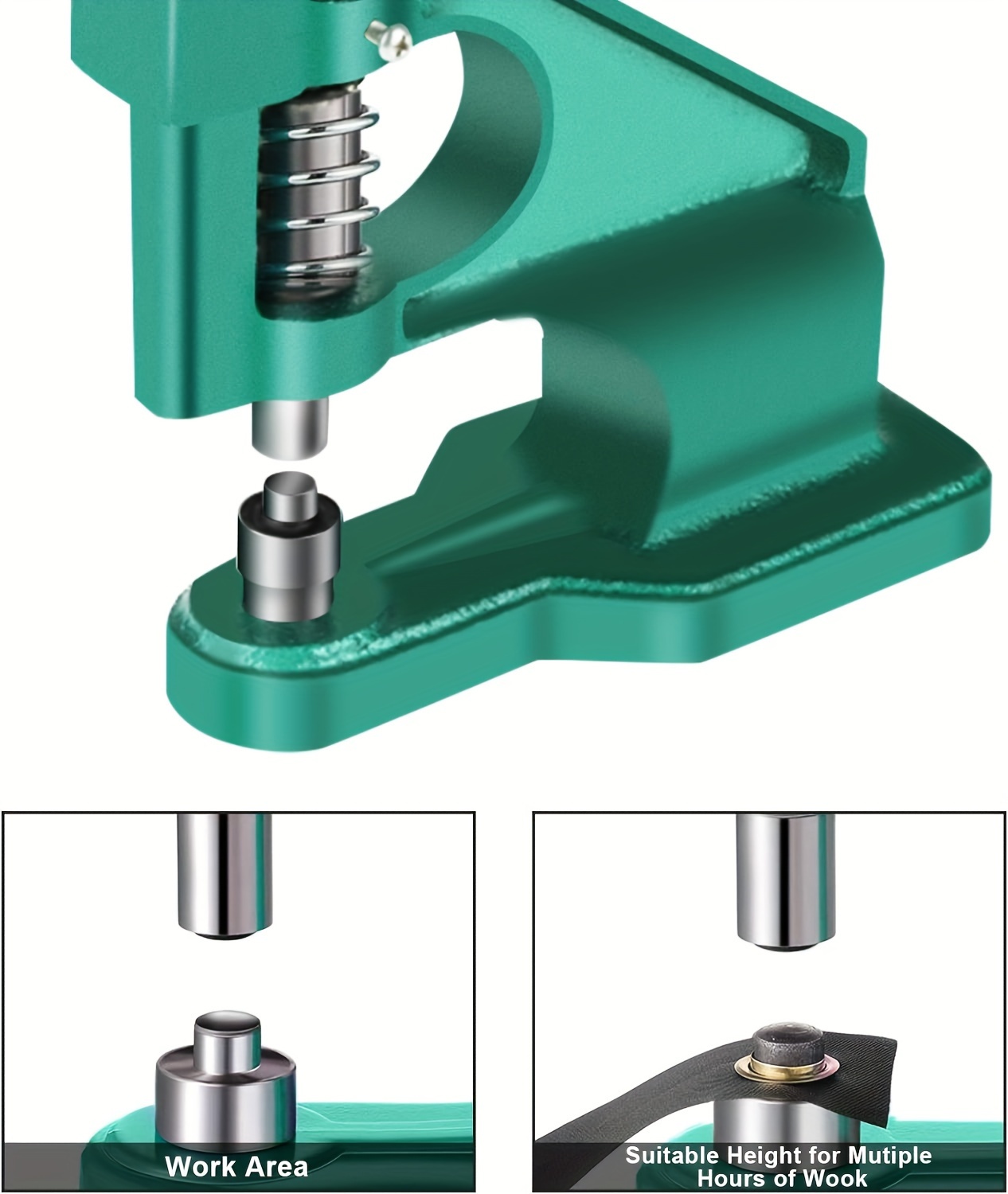 manual leather rivet punching press machine set 3 dies 1500 details 3