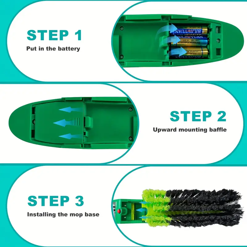battery powered with rotating brush 2 in 1 sweeping tool with built in collection for dust hair and cat litter operates on aa batteries details 0