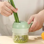 Procesador de alimentos eléctrico multifuncional 4-en-1 con batería re ble de 1200mAh de , USB, , cuchillas inoxidable, y cortadora de verduras inalámbrica y portátil, herramienta de preparación - detalles 2