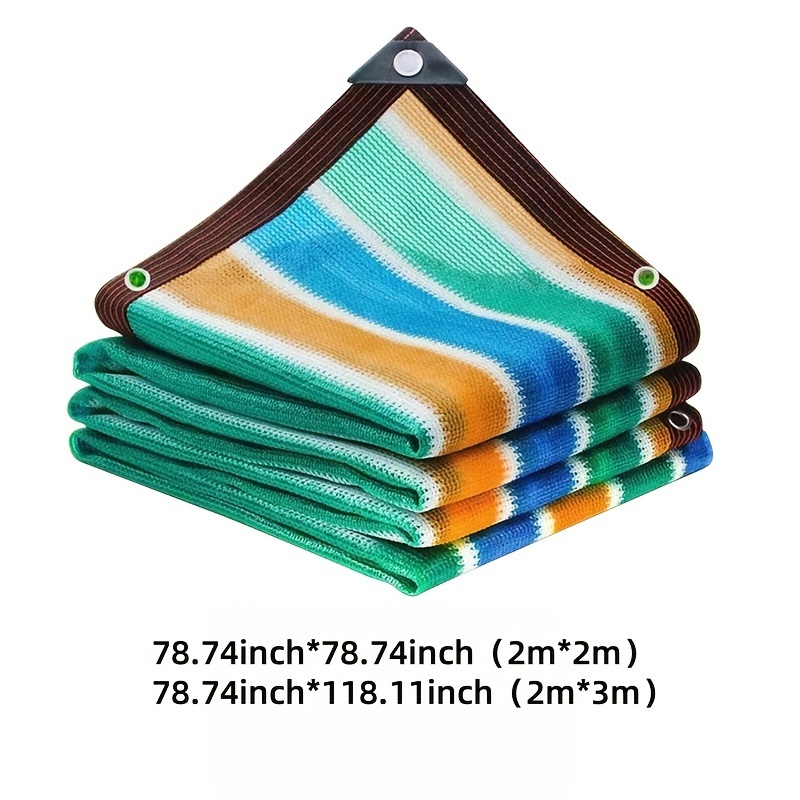 1pc colorful striped high density breathable sun shade net durable plastic outdoor shading fabric for patio picnic carport garden balcony and cooling canopy 2