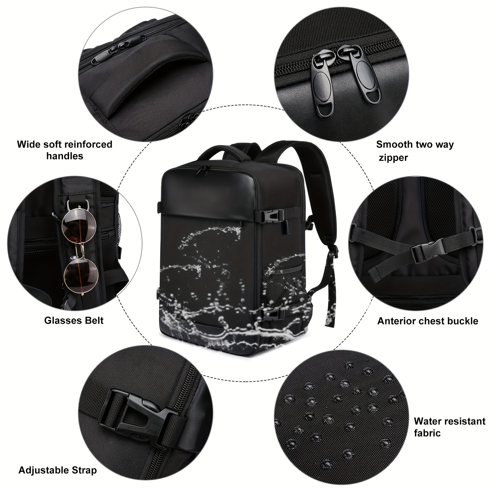 carry on bag small travel tote backpack multi functional pack flight case suitable for 14 inch and 15 6 inch laptops casual airline approved underseat bag backpack outdoor hiking sports details 8