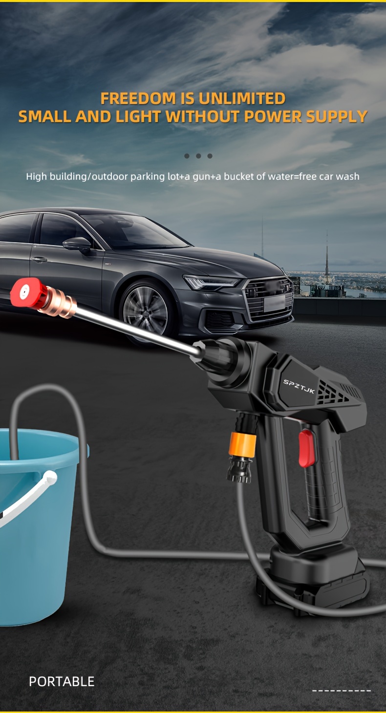 pressure washer foam cannon versatile high pressure car washer cordless high pressure water gun battery cordless car washer high pressure cleaner nozzles surface cleaner high pressure for vehicles gardens and bikesfor cleaning details 2