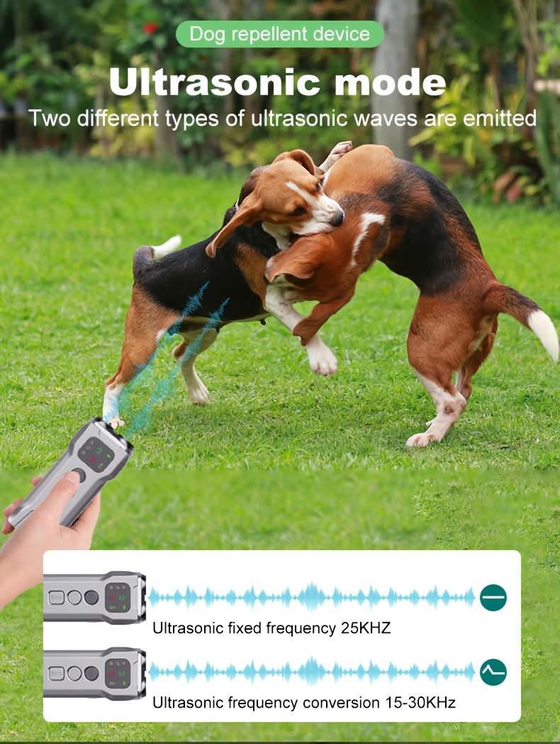 1 шт. 2-в-1 ультразвуковий відлякувач гавкоту собак з ліхтариком, usb-перезарядний пристрій проти гавкоту, двосторонній , літій-полімерний акумулятор, робоча напруга ≤36 в, інструмент для дресирування та відлякування детальніше 6