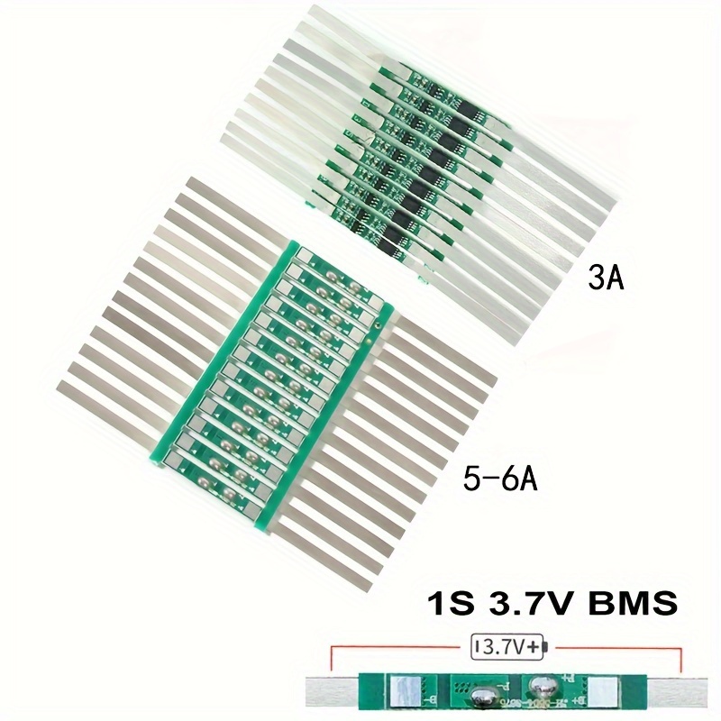   10/20pcs 1s 3.7v 3a/5-6  de protección de batería de   de litio pcm (con correa), para baterías de   de litio de 18650. detalles 0