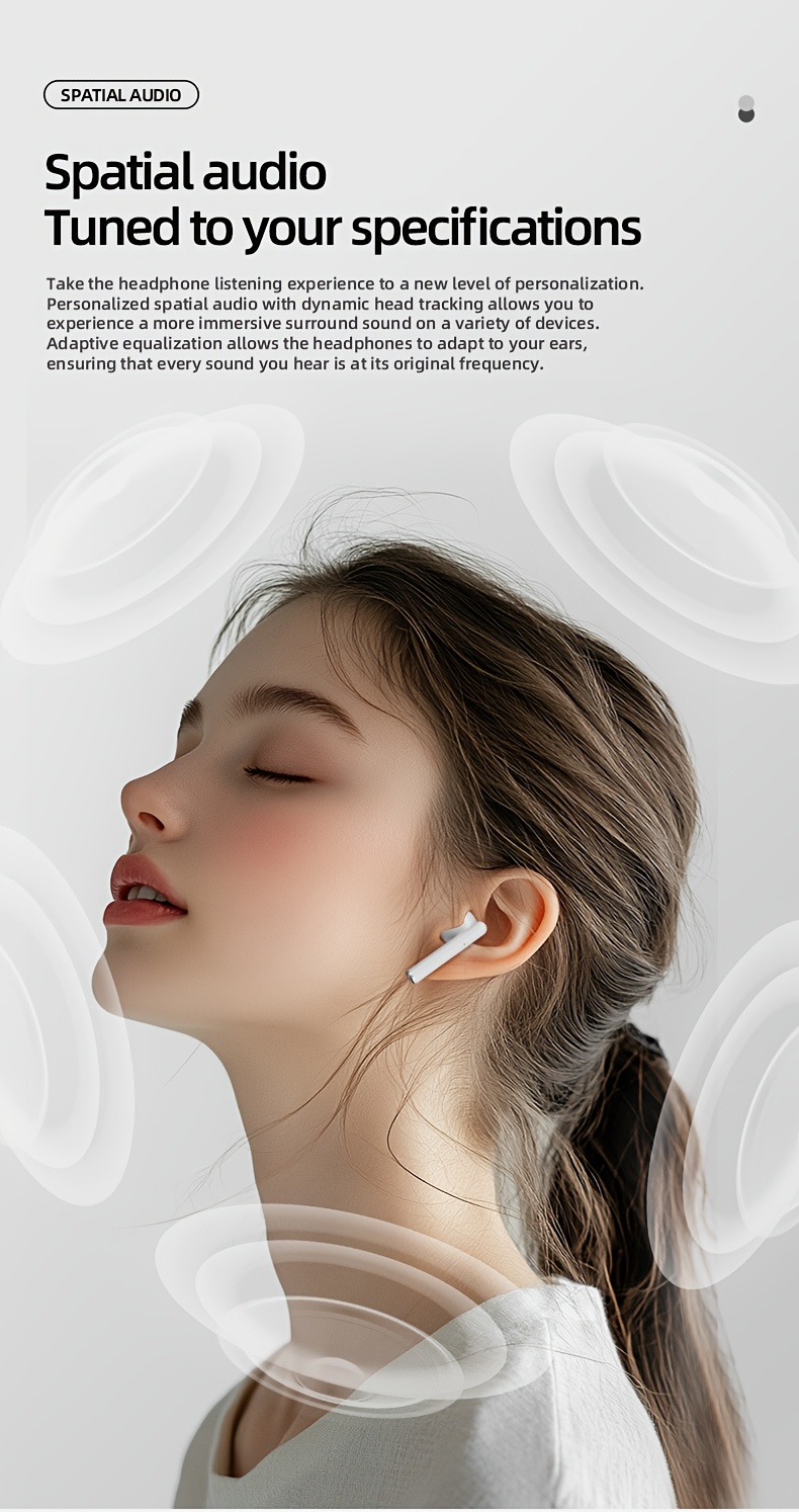 2024 true wireless earbuds hifi sound with   bass touch control semi open back type c charging compatible with   iphone ideal for sports music enthusiasts details 4