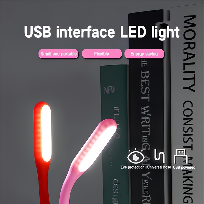   mini usb led reading light portable flexible neck design for pc laptop use long     details 0