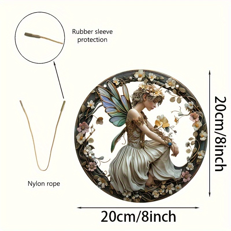 1pc acrylic sign elf fairy decorative window art window sun catcher elf fairy window decoration acrylic sun catcher 8 8in 20x20cm room decoration scene decoration bar decoration summer decor holiday gift give gifts to friends and family details 3