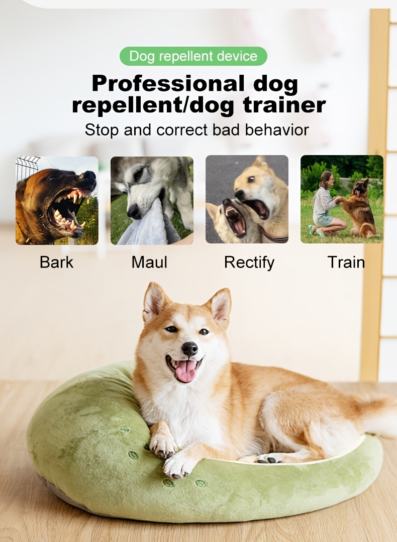 1 шт. 2-в-1 ультразвуковий відлякувач гавкоту собак з ліхтариком, usb-перезарядний пристрій проти гавкоту, двосторонній , літій-полімерний акумулятор, робоча напруга ≤36 в, інструмент для дресирування та відлякування детальніше 2