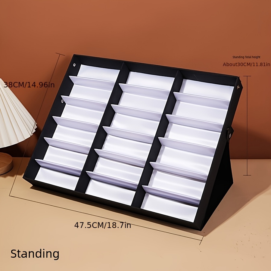 popular   nylon eyeglass storage box with 18 compartments   display stand for countertop and showcase details 5