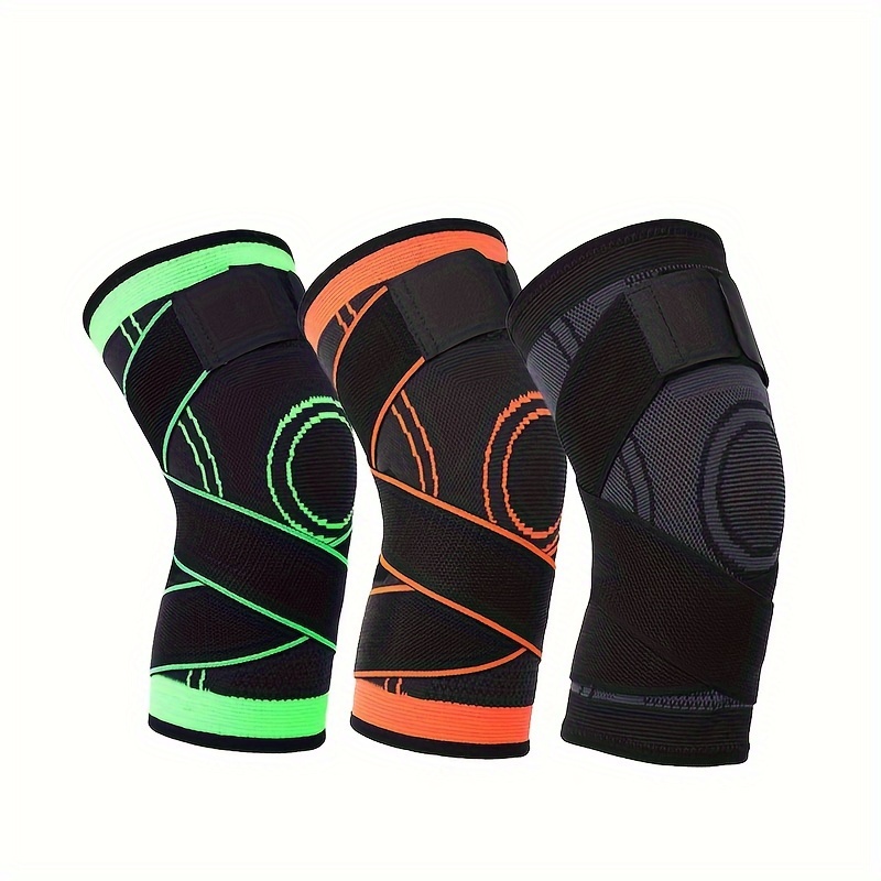 1pc neoprene nylon spandex compression knee protectors breathable high   knee support for sports hiking   joint support safe knitting black   details 5