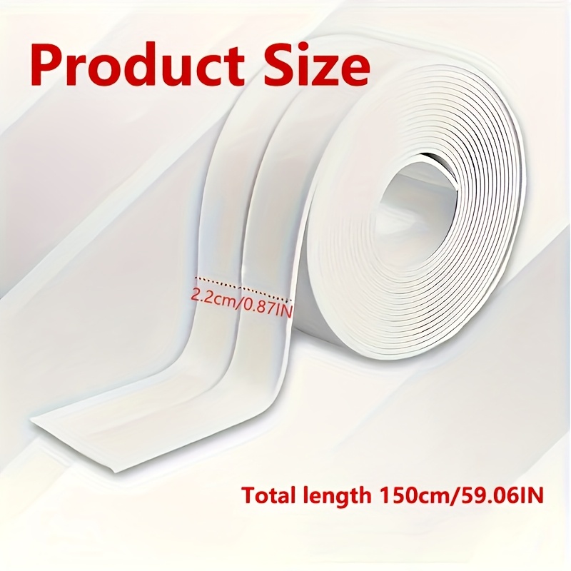4 rolls caulk tape long lasting self   waterproof strips for bathroom kitchen mold resistant caulking tape instant application no tools needed peel and stick details 6