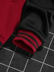 athleisure essential mens casual 69pcs set color block varsity jacket joggers with a 69 print polyester baseball collar pockets fall winter details 7