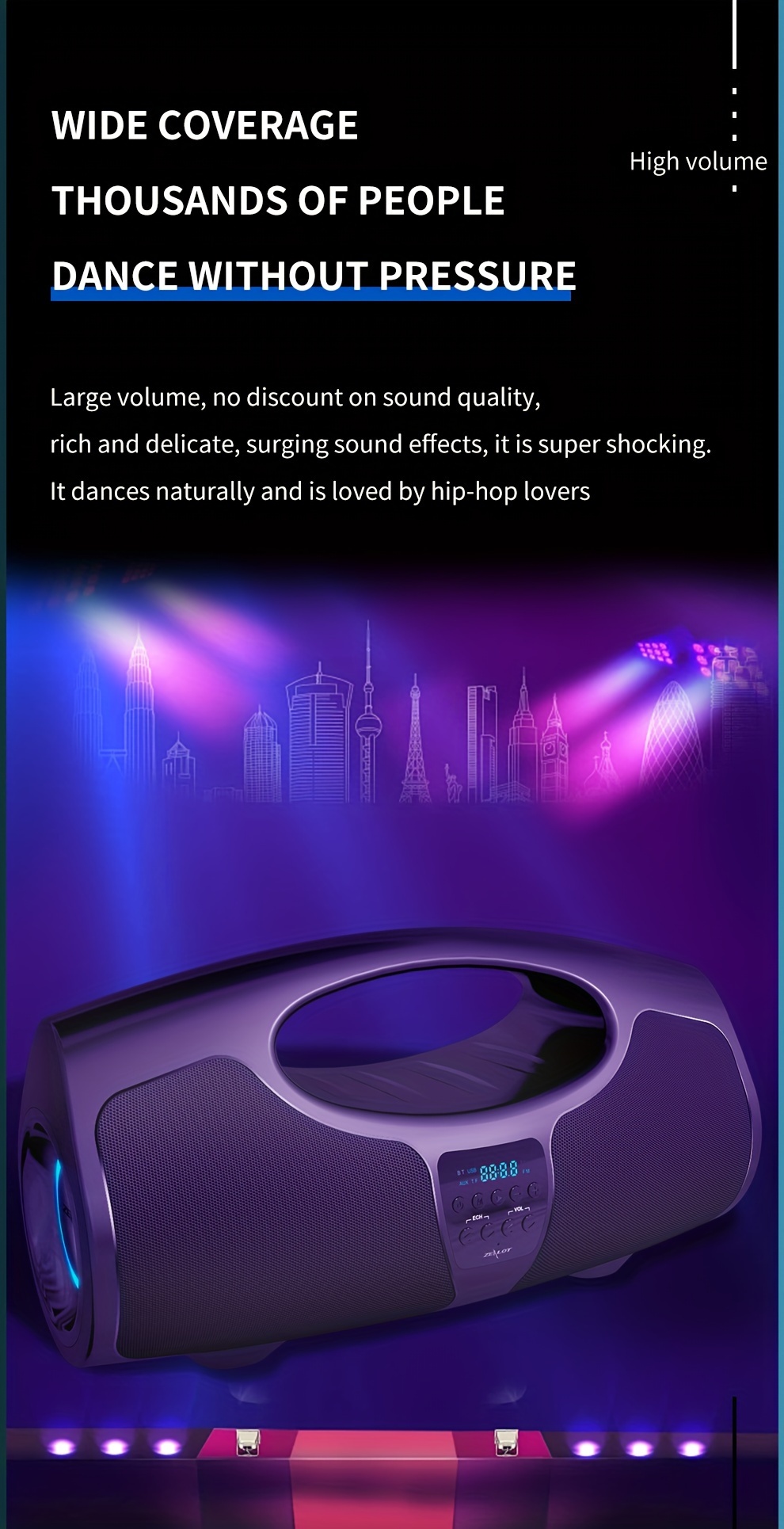  P1 40W Kablosuz Hoparlörler Mikrofonlu, Taşınabilir Subwoofer Hoparlör, Kablosuz Hoparlör, Çift Eşleştirme, 7200mAh Pil, 30 Saat Çalma Süresi Yüksek Stereo, Güçlü Bas. Şarj Kablosu ve Aux Kablosu, TF USB Kart Uyumlu, Cep Telefonu/Tablet/TV ile Bağlantı . Ev, Araba, Dış Mekanlar için ayrıntılar 10