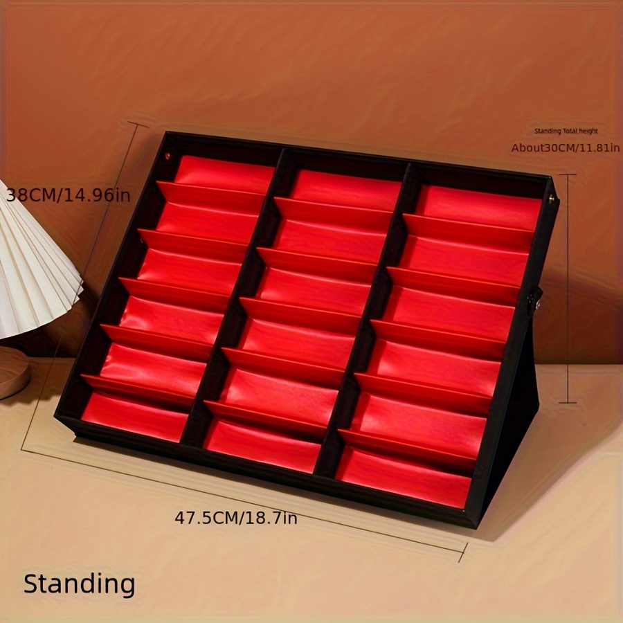 popular   nylon eyeglass storage box with 18 compartments   display stand for countertop and showcase details 6