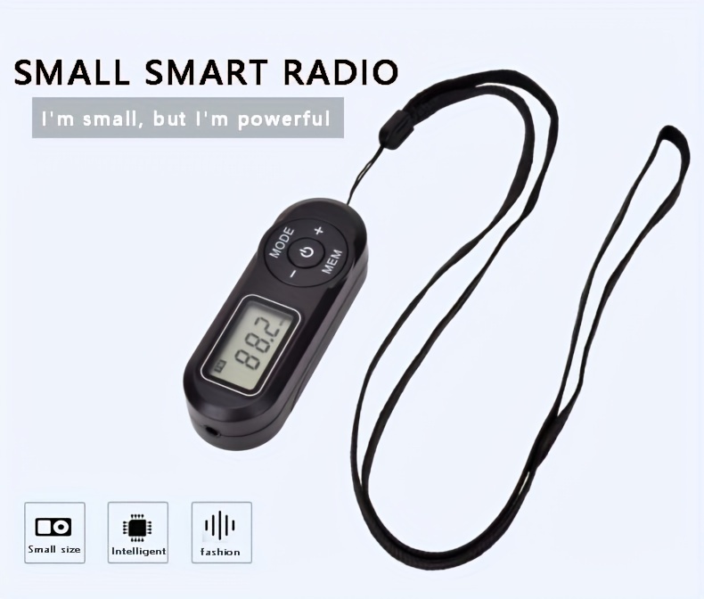 portable mini fm radio non rechargeable aaa battery powered non waterproof battery operated wireless receiver with lcd screen with lcd screen for wireless audio details 0