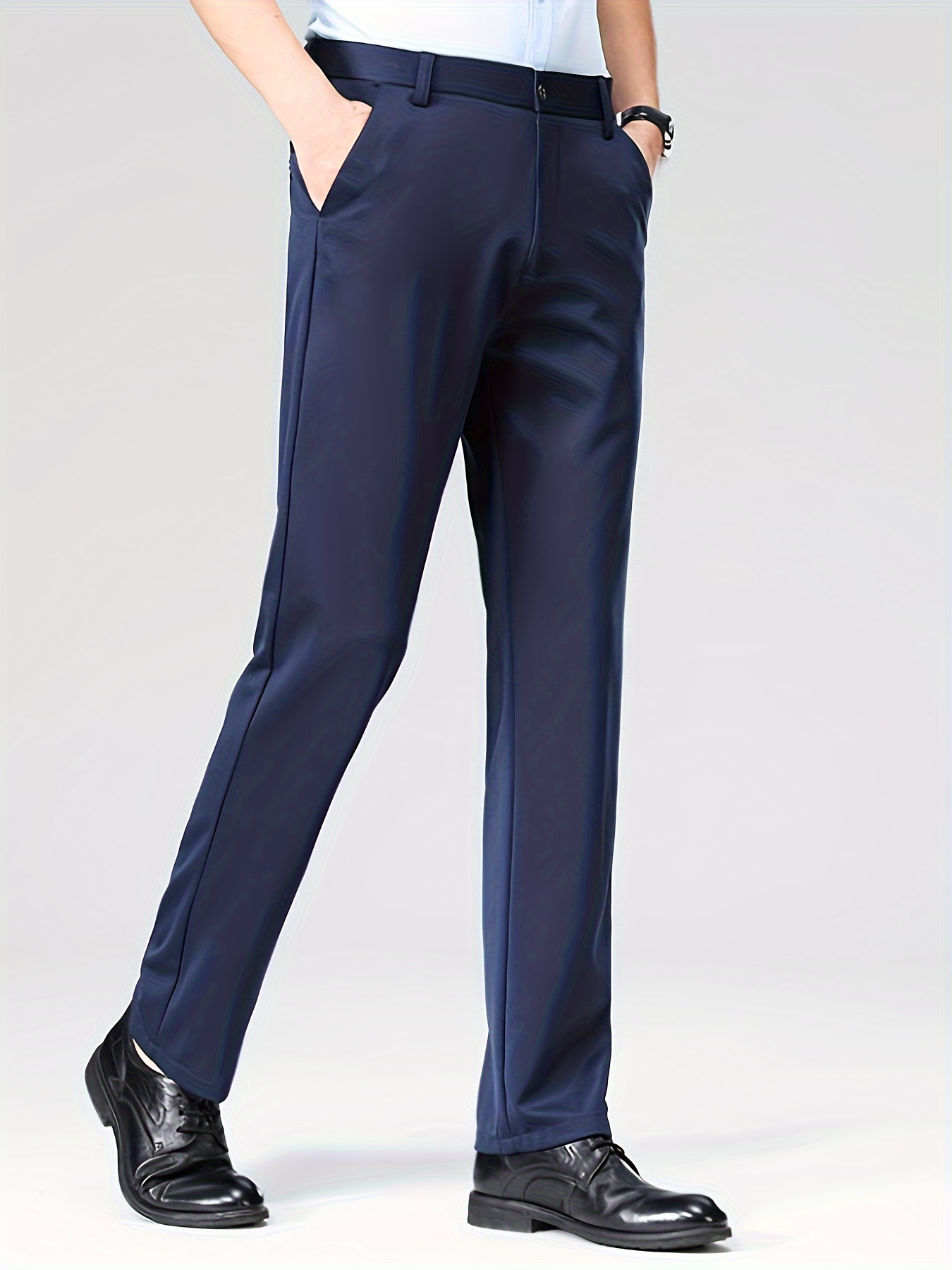 Men'S Casual Long Trousers, Business Slacks, Loose-Fitting, Versatile Straight-Leg Pants for Dads. details 14