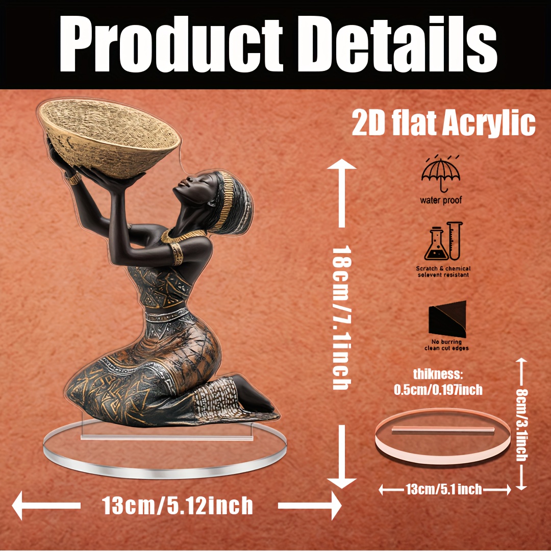 african woman acrylic tabletop decorative figure art inspirational theme multipurpose use acrylic material tabletop mounting decor collectible ideal gift for christmas details 4