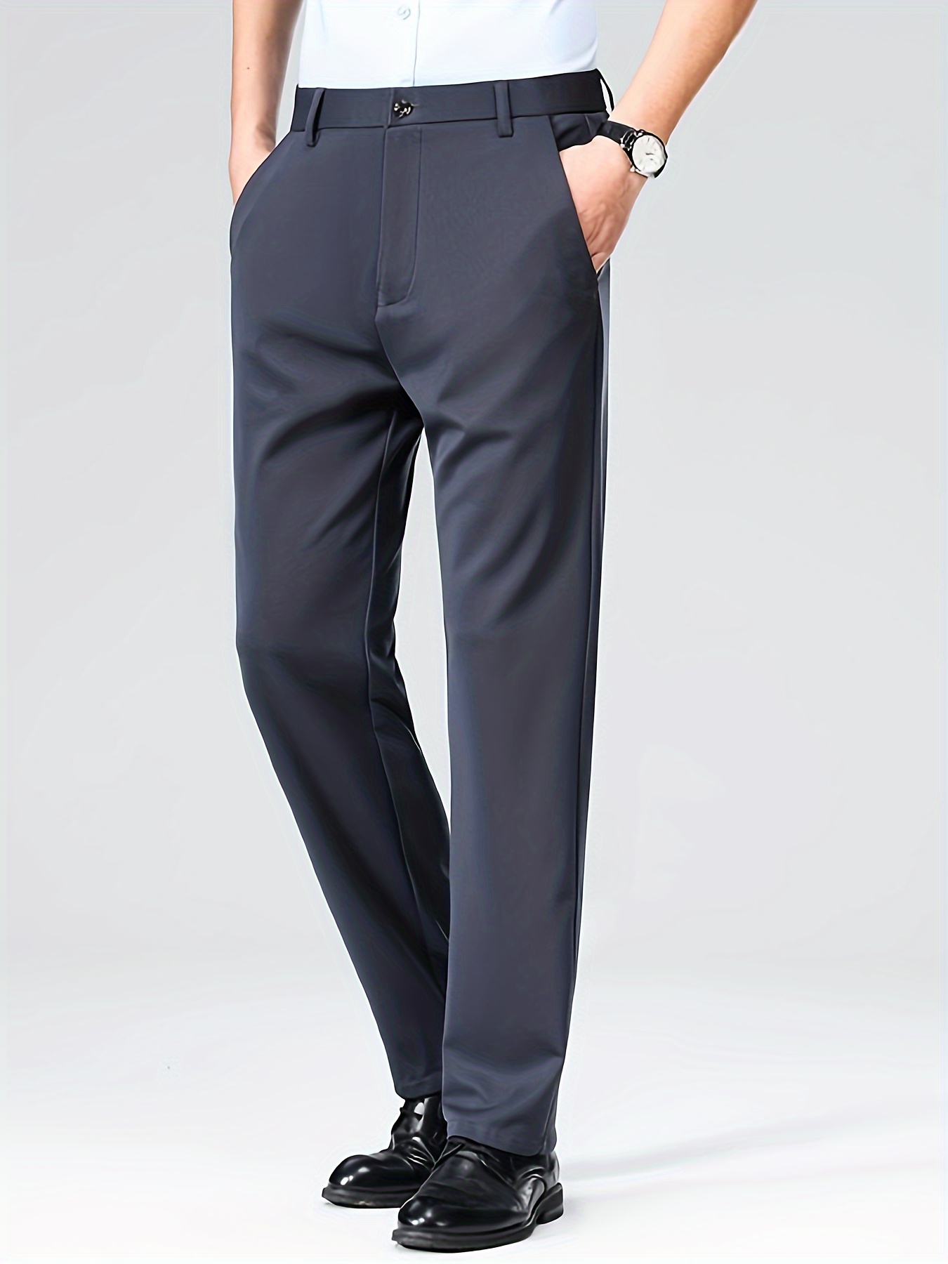 Men'S Casual Long Trousers, Business Slacks, Loose-Fitting, Versatile Straight-Leg Pants for Dads. details 0