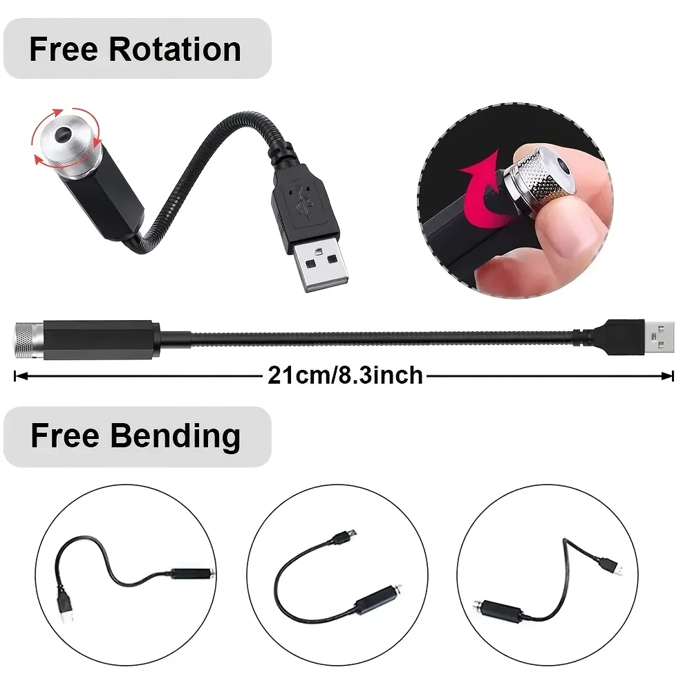 car car usb starry sky light roof interior light details 0