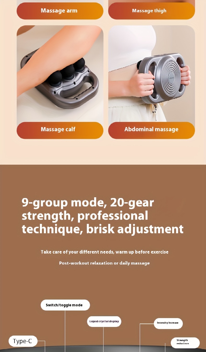 purchase a   fascia gun for muscle massage a deep tissue   a handheld body and back muscle massage gun details 11