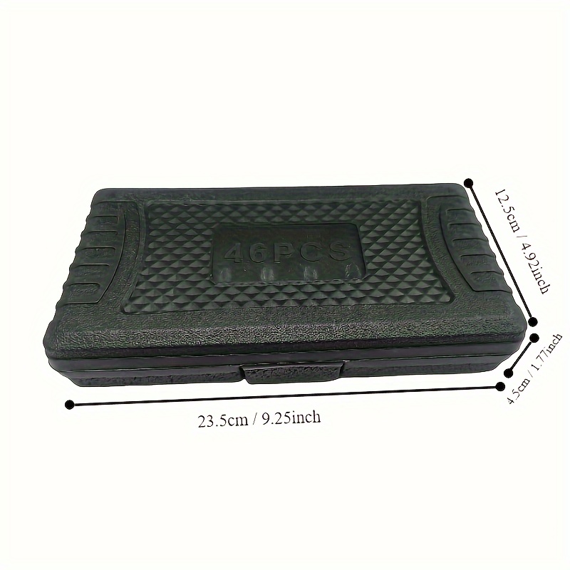 Набір головок з рукояткою на 46 штук 1/4 дюйма, з метричними головками та подовжувачем, придатний для ремонту автомобілів та використання вдома, зі зберігальною коробкою детальніше 1