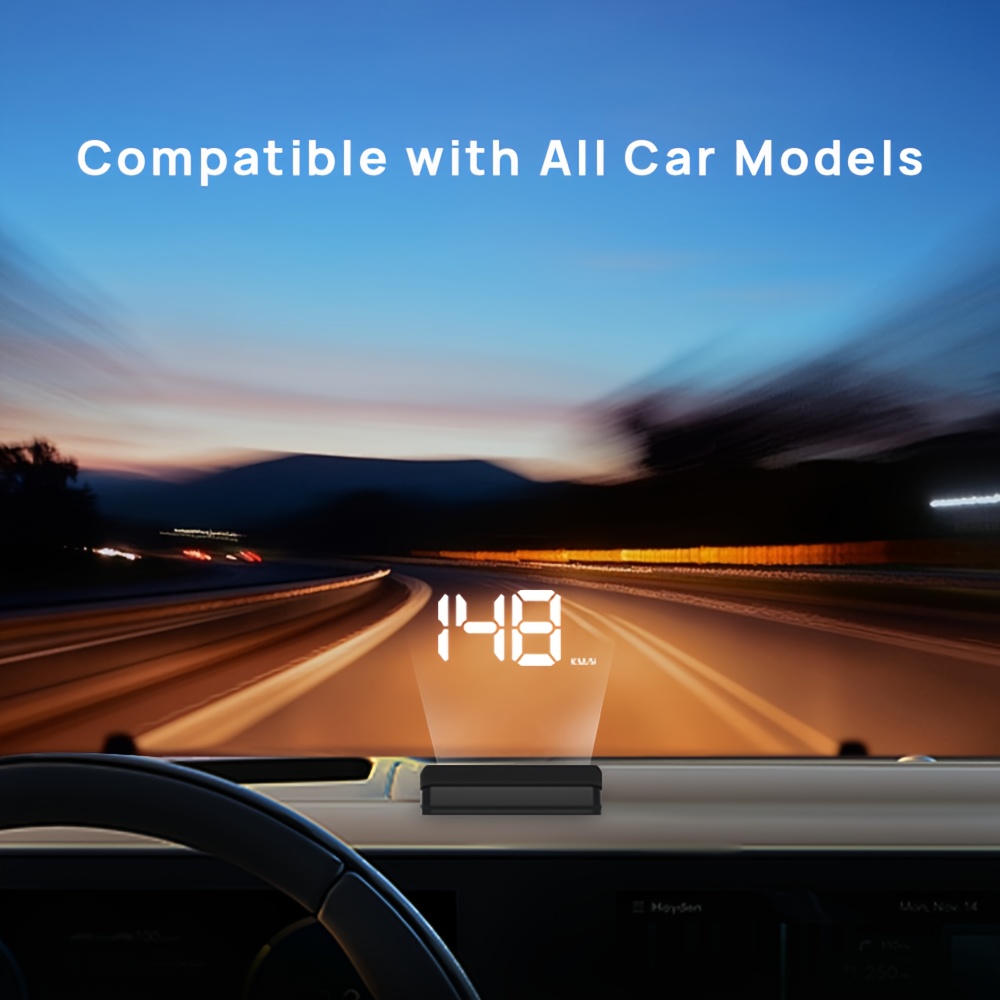 universal  ometer hud white green led compatible with all car models no battery needed   car speedometer display   accessory   display car speedometer details 0