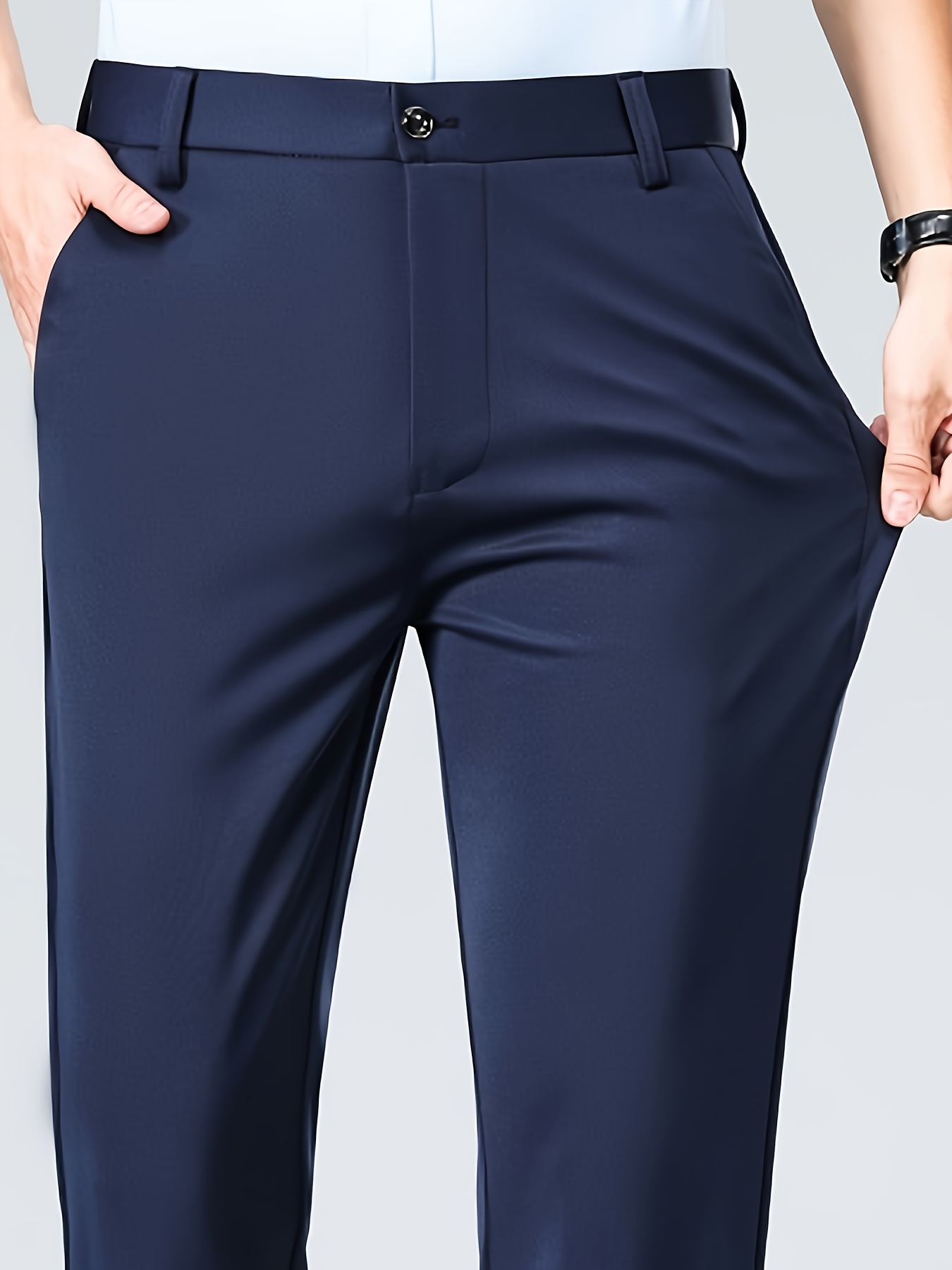 Men'S Casual Long Trousers, Business Slacks, Loose-Fitting, Versatile Straight-Leg Pants for Dads. details 12