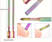 14pcs hypoallergenic stainless steel cuticle pusher and nail file set manicure pedicure tools uv gel polish remover cleaning kit nail tech supplies details 5