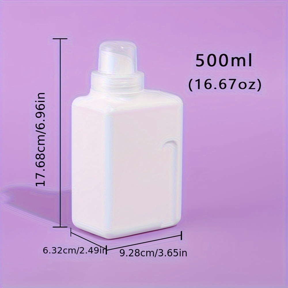 500ml white empty dispenser laundry detergent   with vertical grooved handle for water soaps detergent liquid details 4