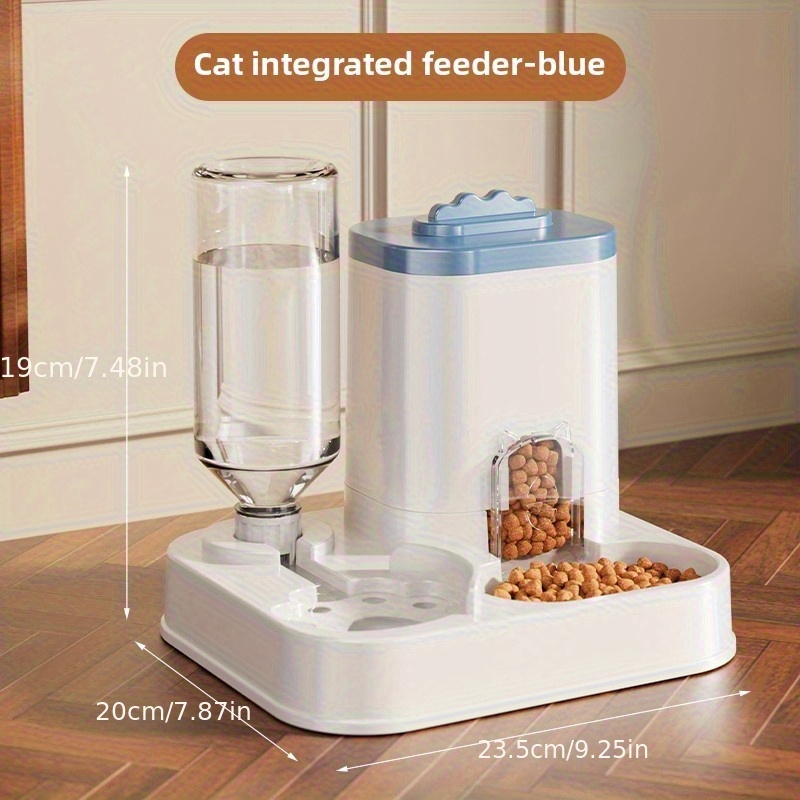 automatic   water dispenser with integrated food basin 1 10l capacity no batteries needed modern   for   hydration durable pet hydration solution automatic pet feeder sleek pet accessory sturdy construction 2
