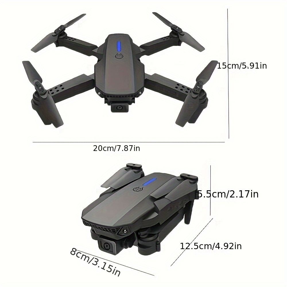 e88 drone hd camera light flow fixed height hover one button 360 stunt flip aerial photography 90 adjustable angle lens entry level folding remote control uav toy details 3