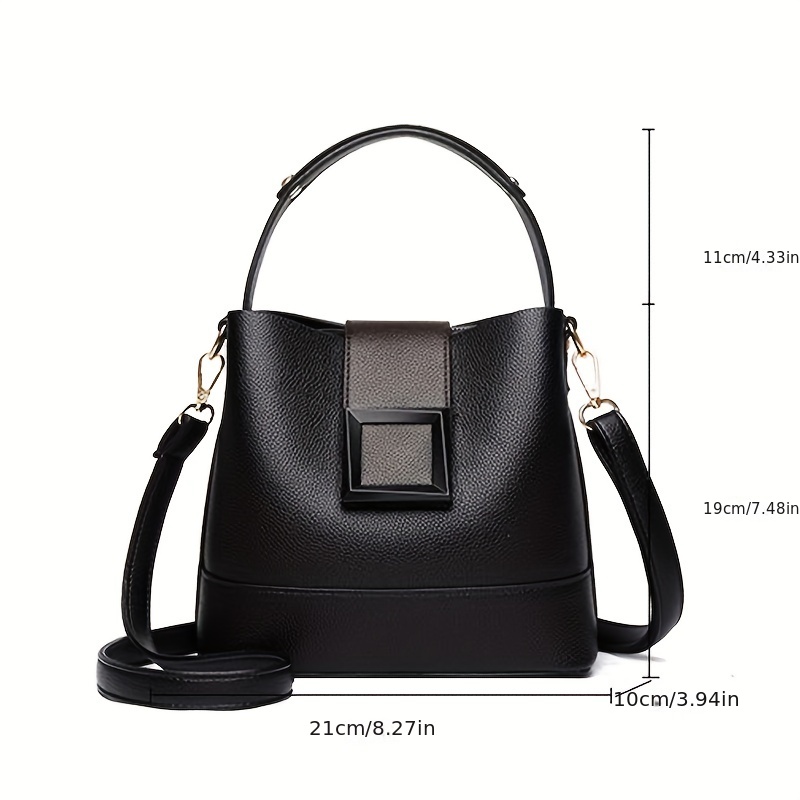 simple bucket bag trendy top handle purse womens fashion shoulder bag details 2