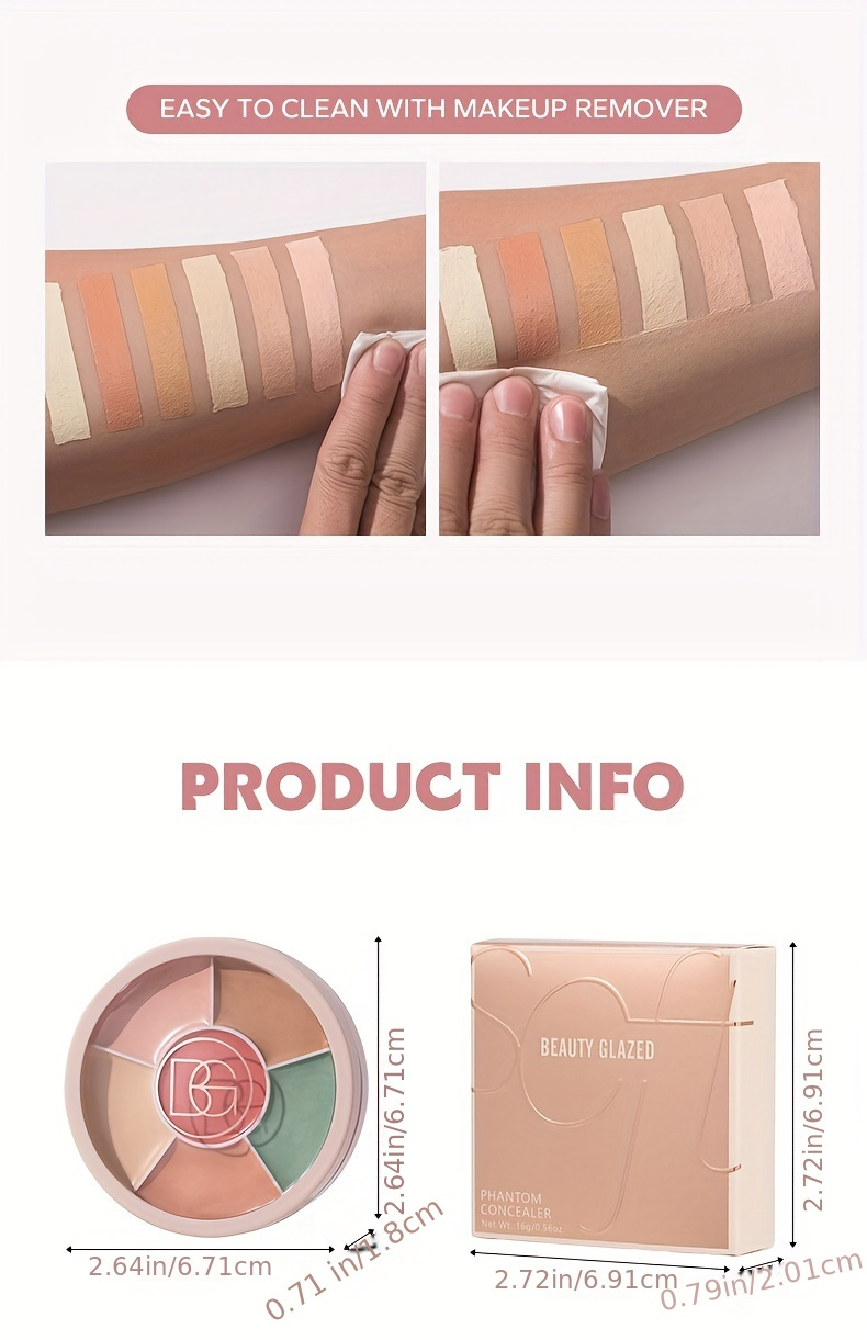 beauty glazed 6 color concealer for spotless brightened skin decrease tear gaps dark circles even skin tone details 10